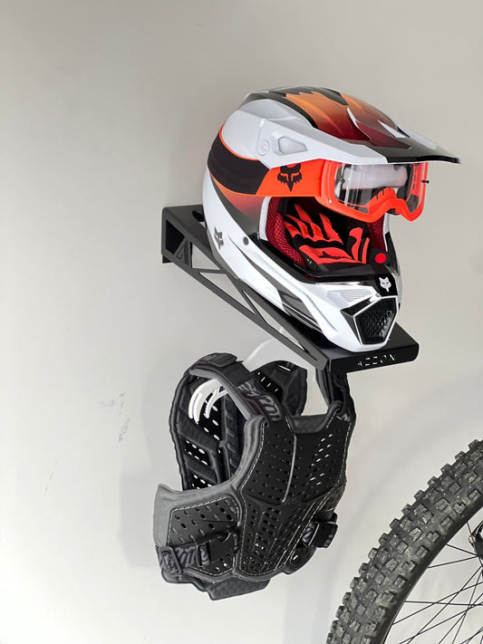 Motorcycle helmet rack